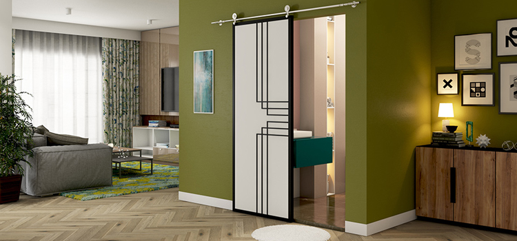 sliding bathroom door installation in Baldwin Park